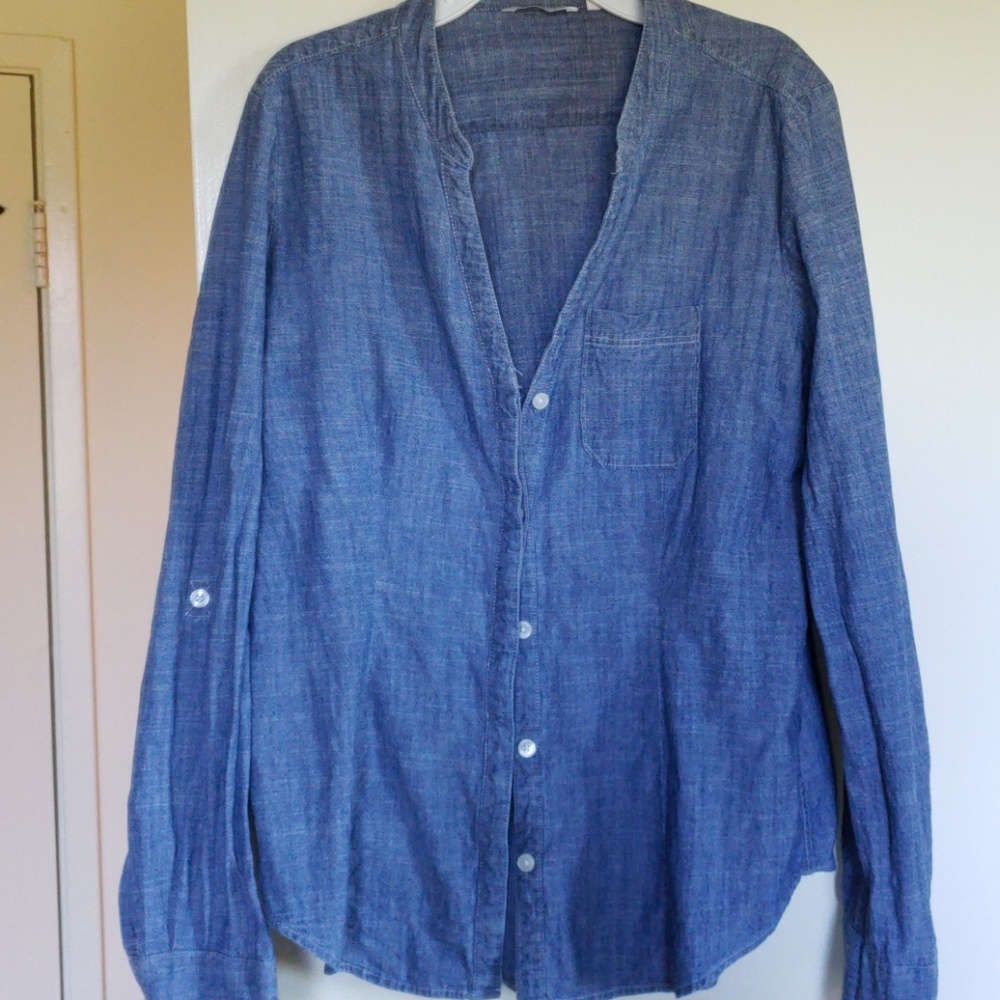 Chambray denim button up shirt